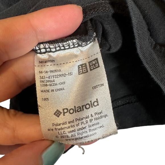 Uniqlo Black Polaroid Pocket Lightweight Sleeveless Cotton Tank Top Women Sz S - Picture 6 of 6